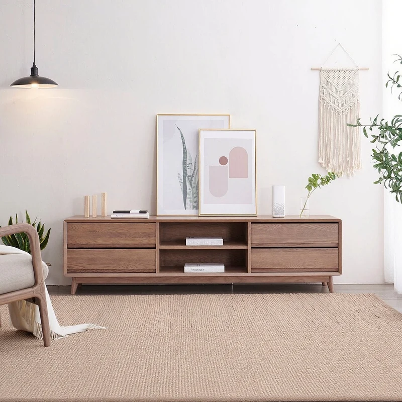 Elysium Balance White Ash Wood TV Table
