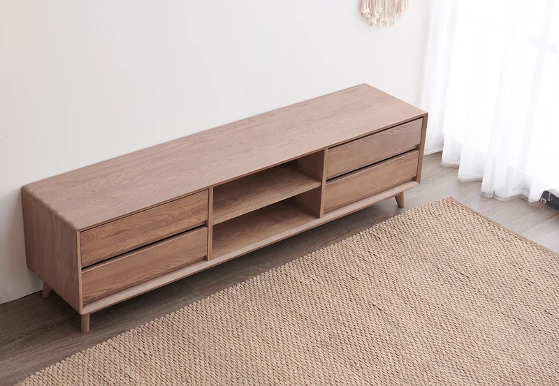 Elysium Balance White Ash Wood TV Table
