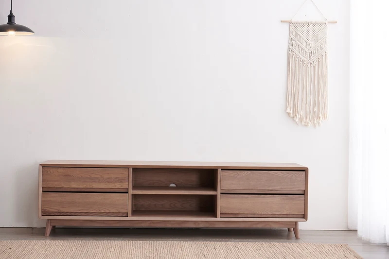 Elysium Balance White Ash Wood TV Table