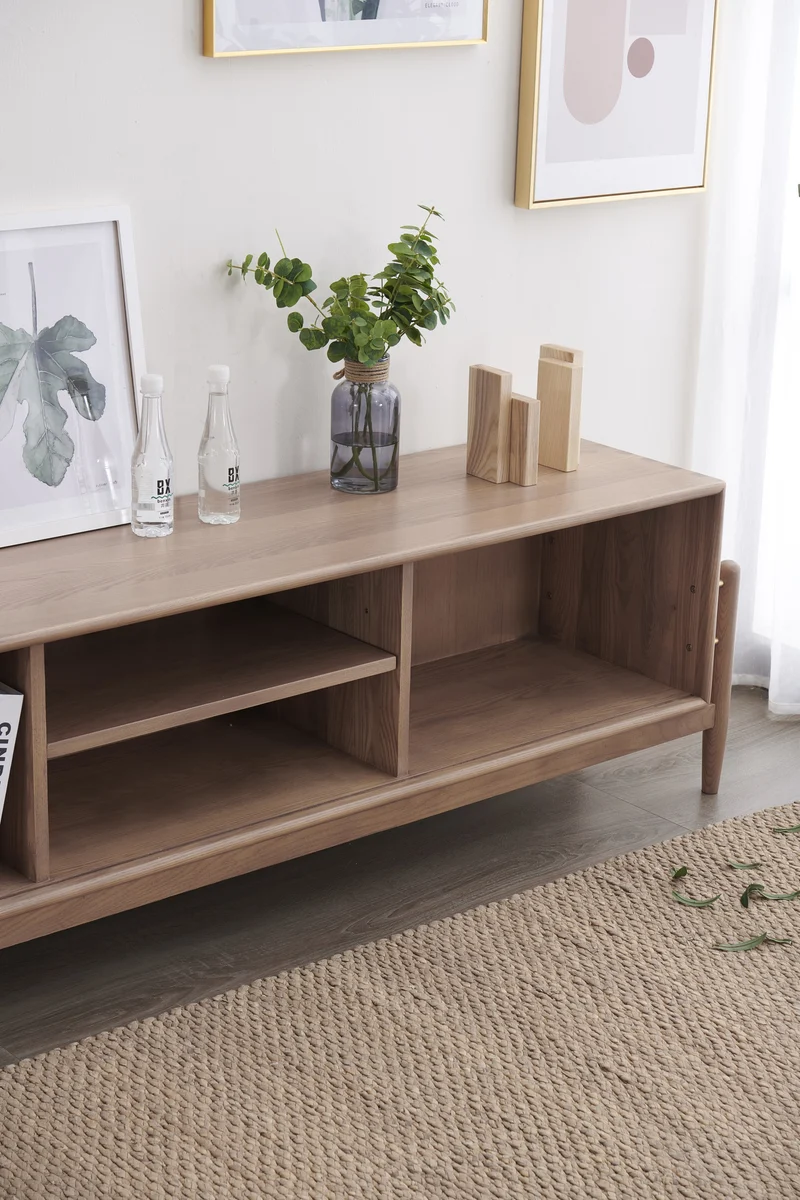 Flare Japandi Rattan Door Ash Wood TV Stand