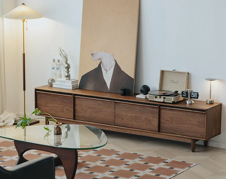 Grove Black Walnut TV Stand with Drawers