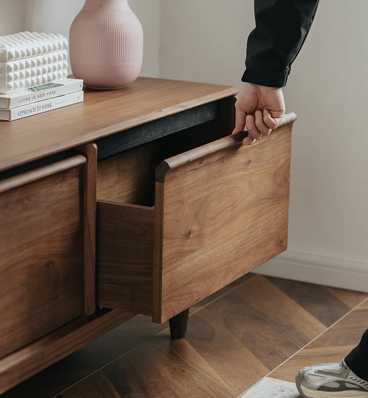 Grove Black Walnut TV Stand with Drawers