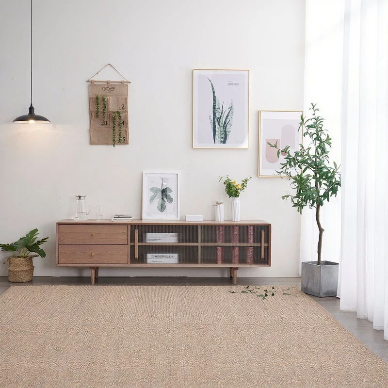 Japandi Stylish White Ash Wood TV Stand