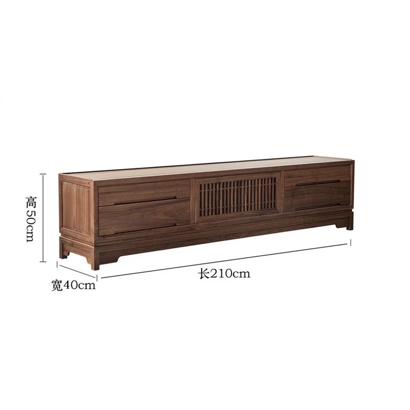 Japanese Style Timeless Black Walnut Wood TV Stand