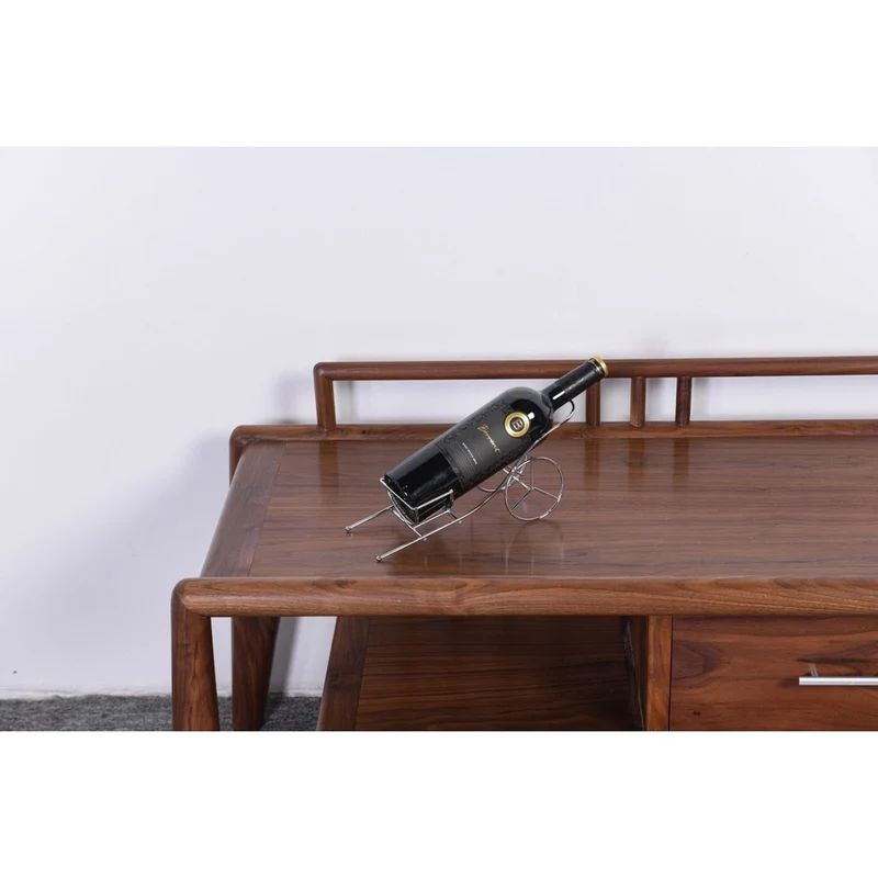 Chinese Open Style Black Walnut Wood TV Cabinet