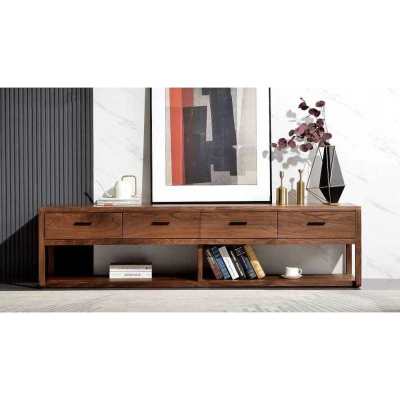 Spark Open Space TV Cabinet in Black Walnut Wood