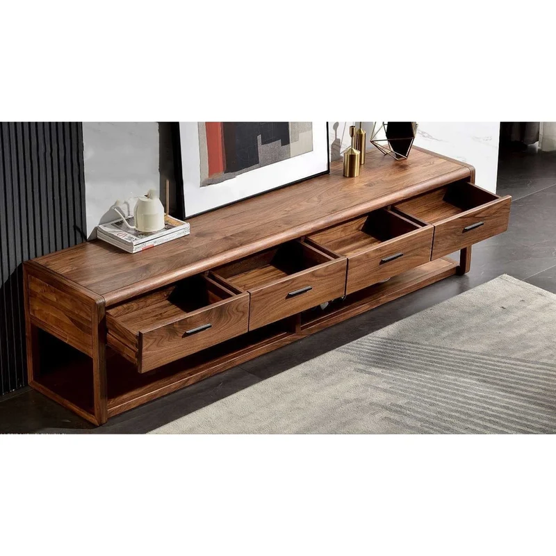 Spark Open Space TV Cabinet in Black Walnut Wood