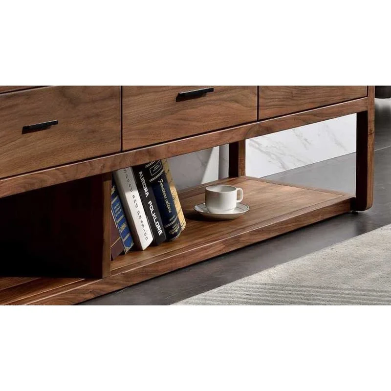 Spark Open Space TV Cabinet in Black Walnut Wood