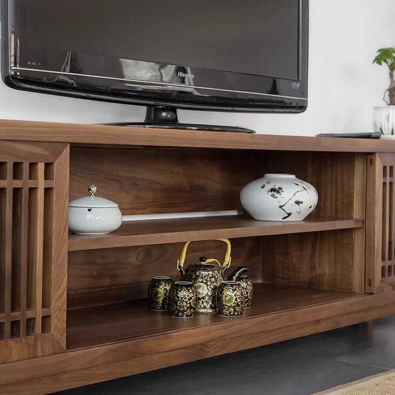 Quest Japanese Style TV Cabinet in Black Walnut Wood
