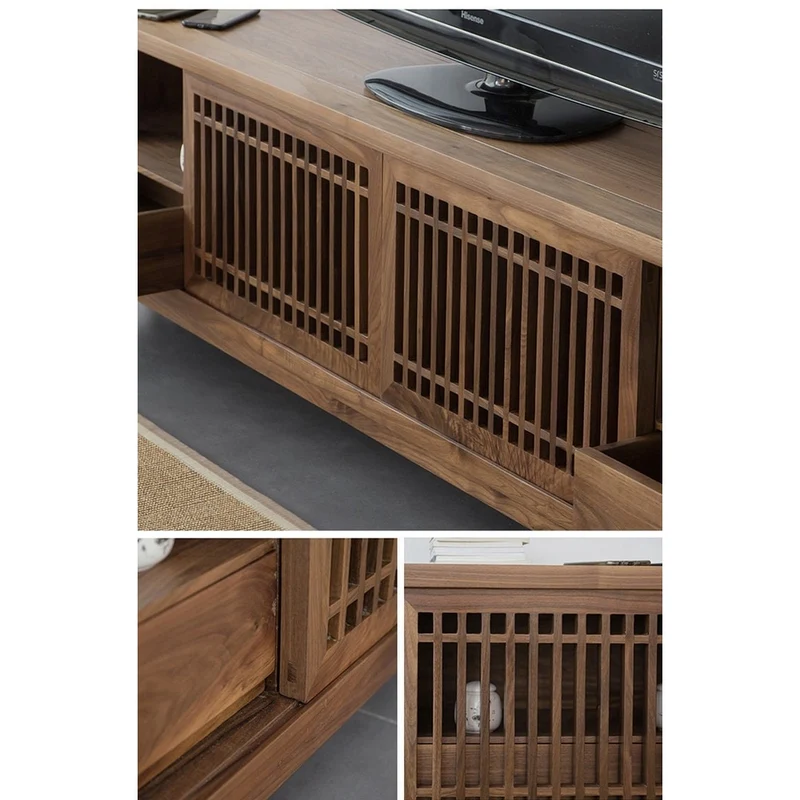 Quest Japanese Style TV Cabinet in Black Walnut Wood