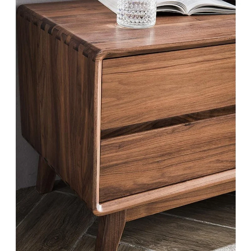 Japanese High-End Black Walnut Wood TV Stand