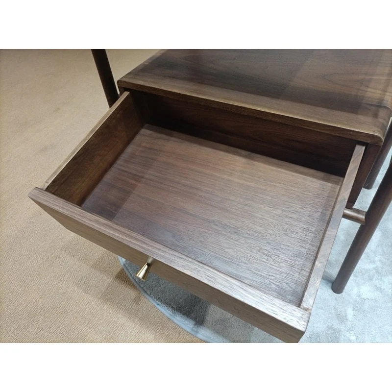 Vintage Mid Century Drexel Parallel Black Walnut Wood Side End Table Nightstand
