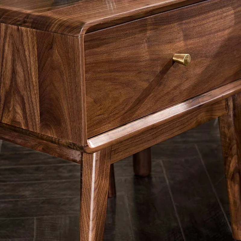 Apex Nightstand Black Walnut Bedside Table with Drawer