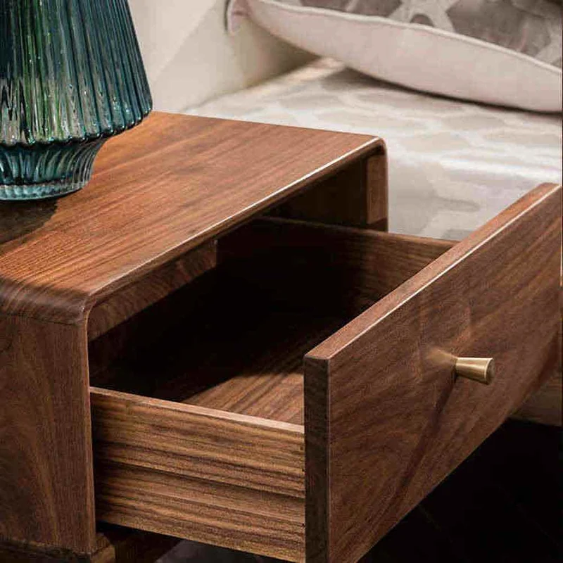 Apex Nightstand Black Walnut Bedside Table with Drawer