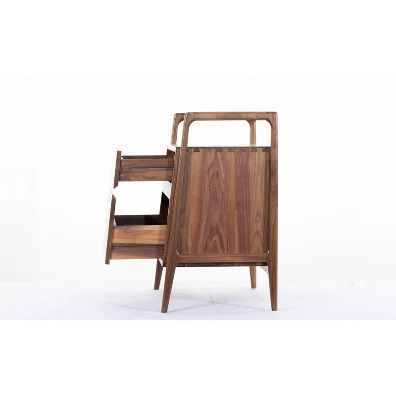Legacy Solid Wood Black Walnut Streak Bedside Table