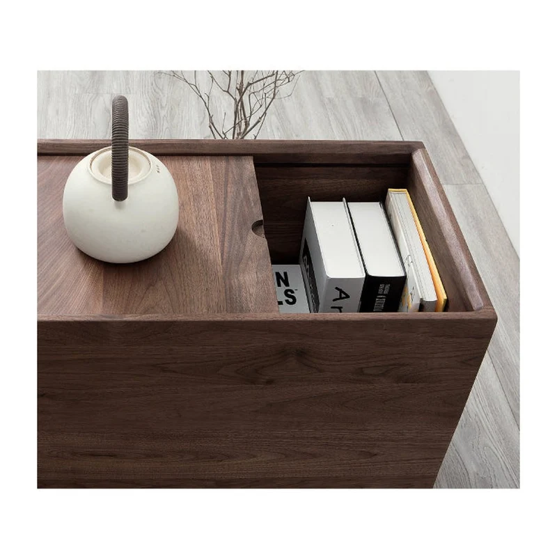 Elemental Solid Black Walnut Tea and Small Things Side Table