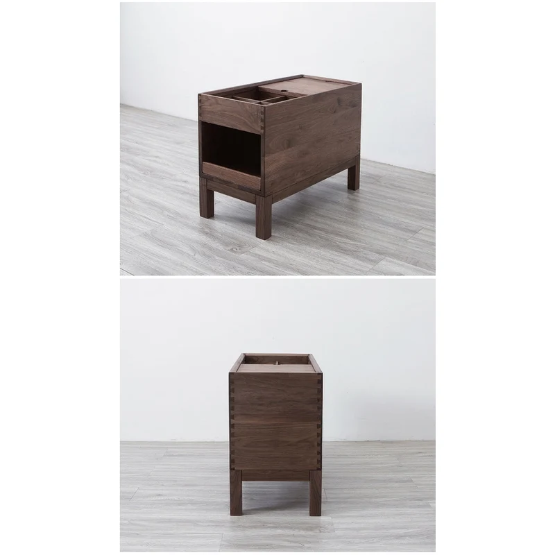 Elemental Solid Black Walnut Tea and Small Things Side Table