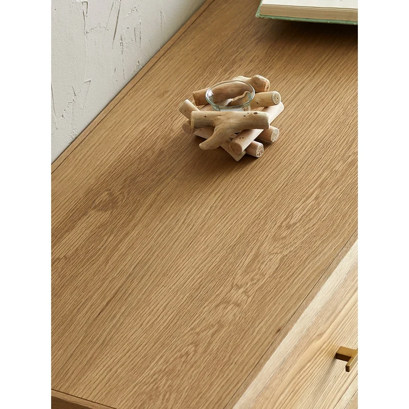 Nebula 6 Drawers Oak Wood Dresser with Rattan