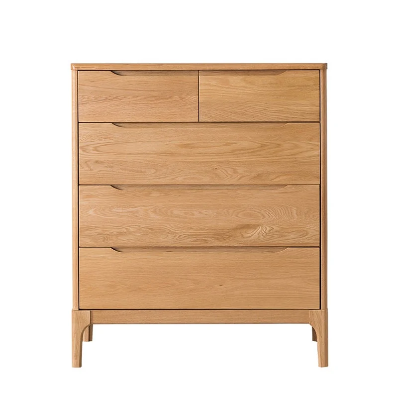 White Oak Wood Chest of Drawers Dresser