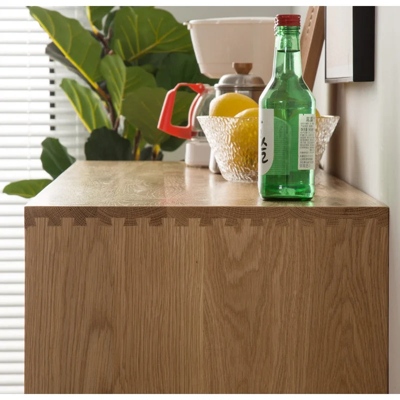 Harmonic Oak Wood Cabinets with One Rattan Door