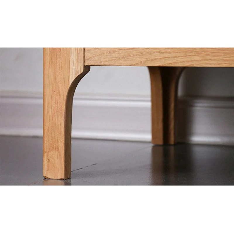 Sculpted Natural Oak Wood Small Bookcase