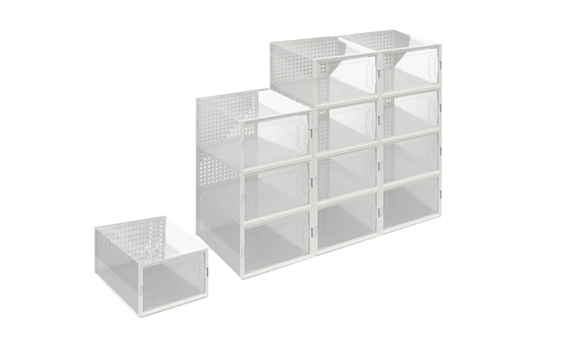 Boites de rangement à chaussures empilables transparentes - lot de 12