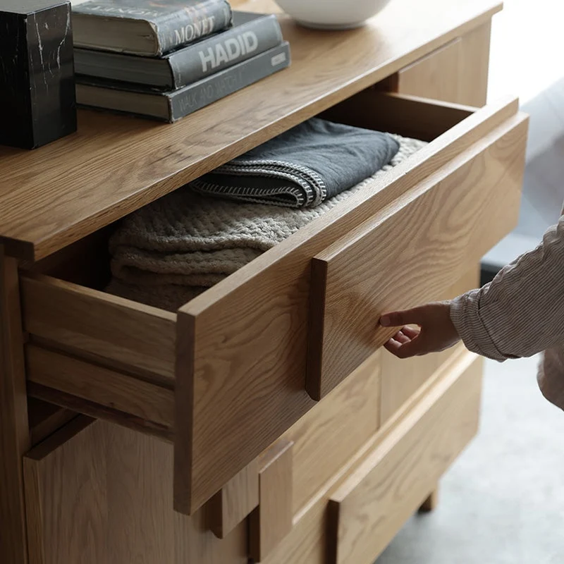 Multi-Drawers Solid White Oak Wood Dressers