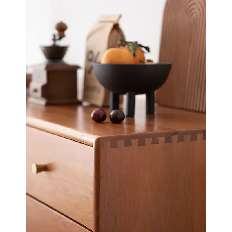 Eclipse Arched Door Design Solid Cherry Wood Cabinet