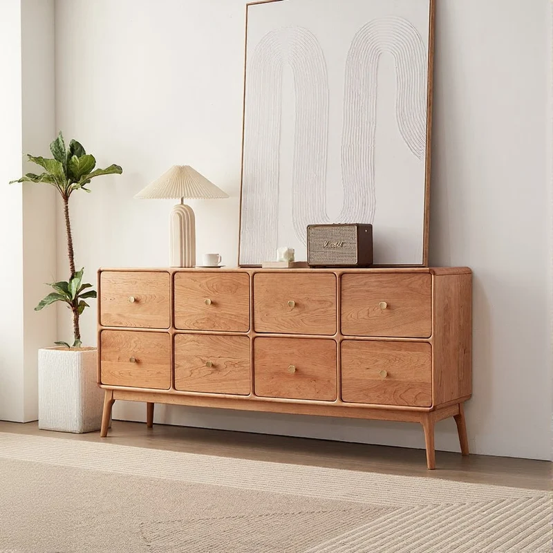Vertex 8 Box Design Cherry Wood Sideboard