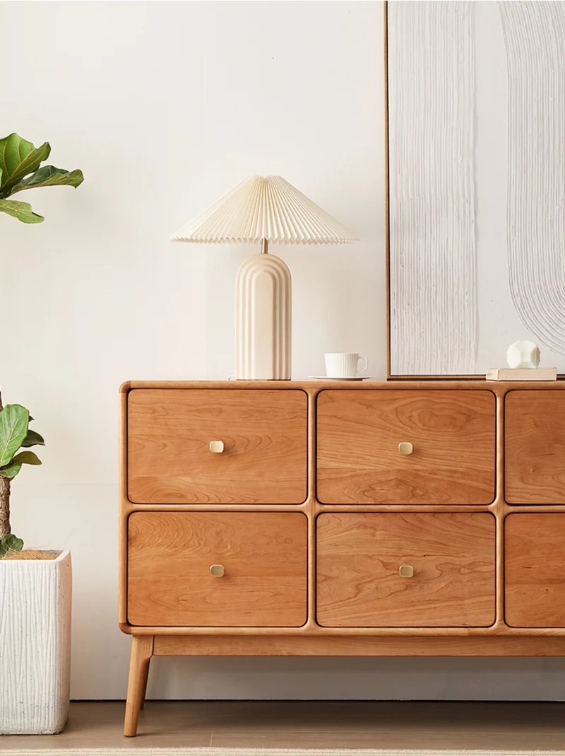 Vertex 8 Box Design Cherry Wood Sideboard