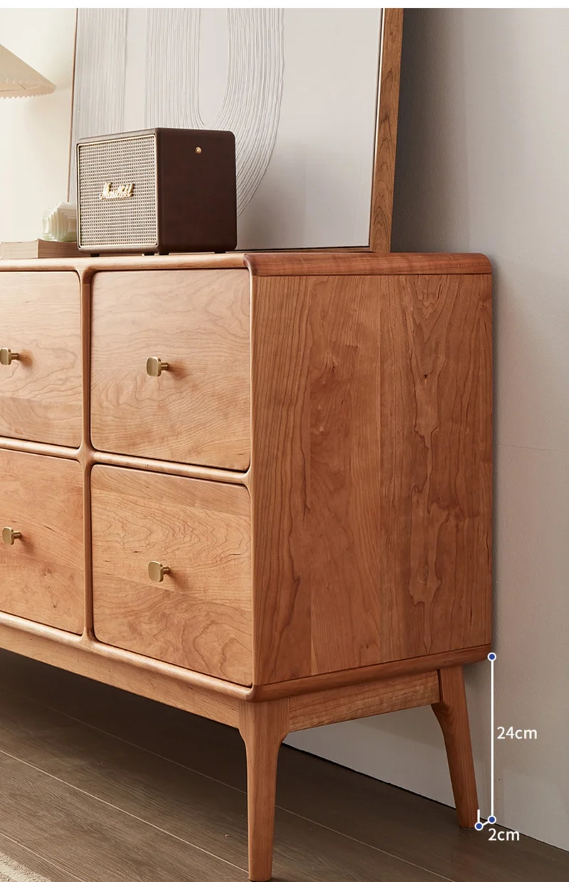 Vertex 8 Box Design Cherry Wood Sideboard