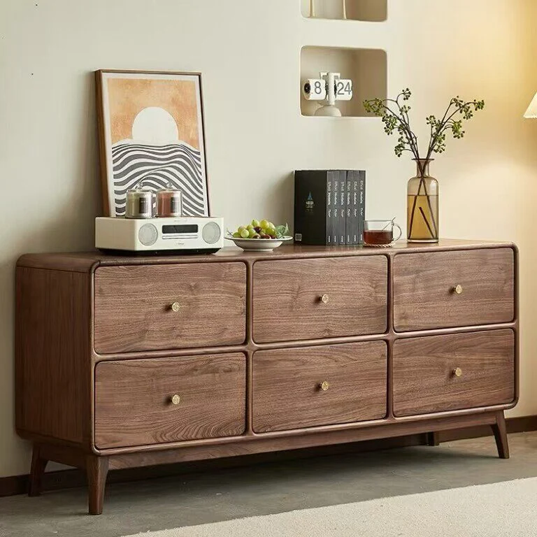 Vertex 8 Box Design Cherry Wood Sideboard