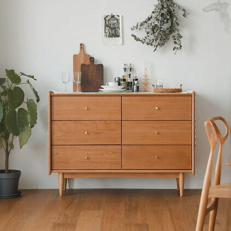 Mosaic Hard Cherry Wood 6 Drawers Dresser