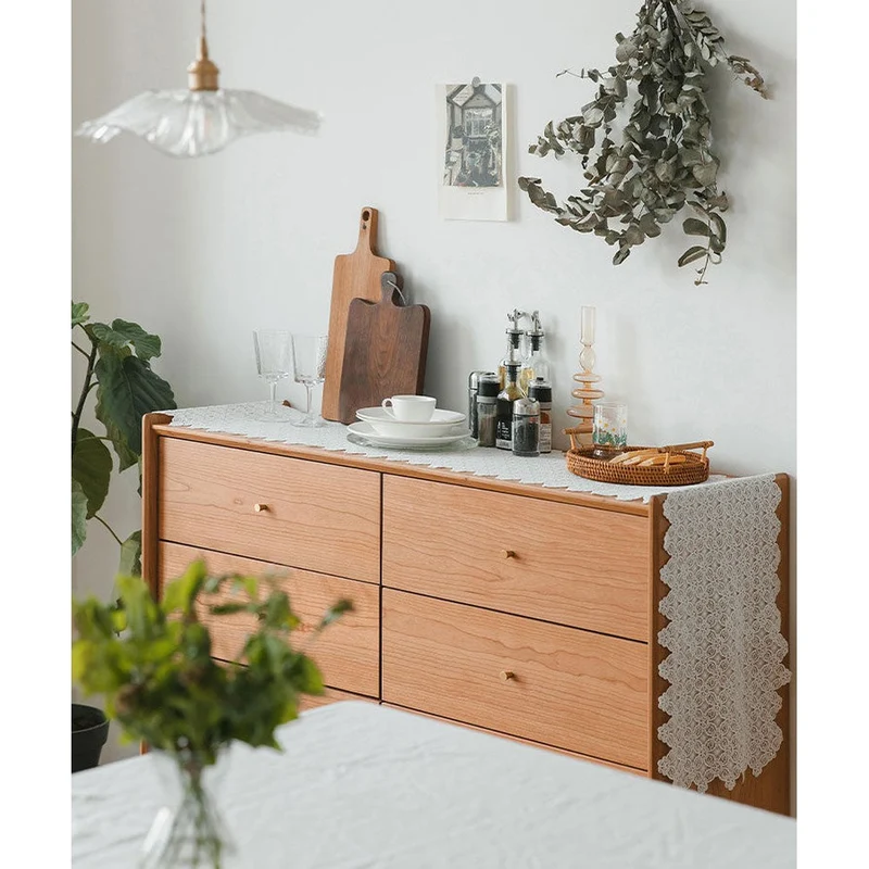 Mosaic Hard Cherry Wood 6 Drawers Dresser