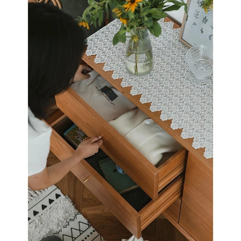 Mosaic Hard Cherry Wood 6 Drawers Dresser