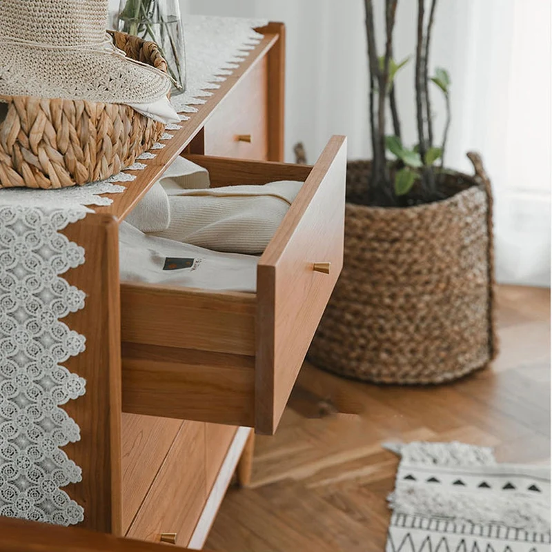 Mosaic Hard Cherry Wood 6 Drawers Dresser
