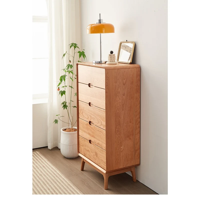 Citrine Chest of 4 Drawers Cherry Wood Dresser