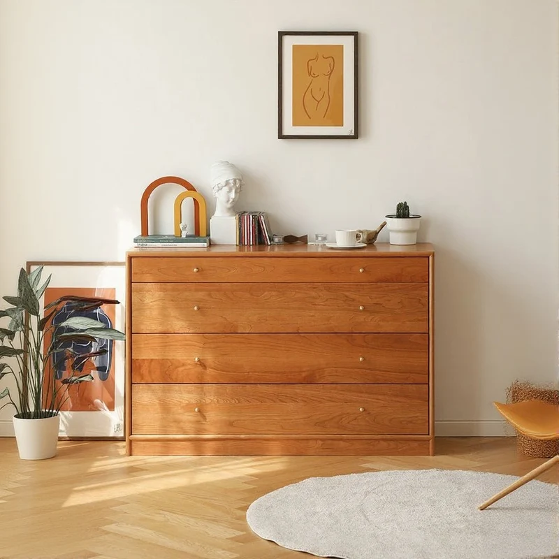 Fable MCM Solid Cherry Wood 5 Drawers Dresser