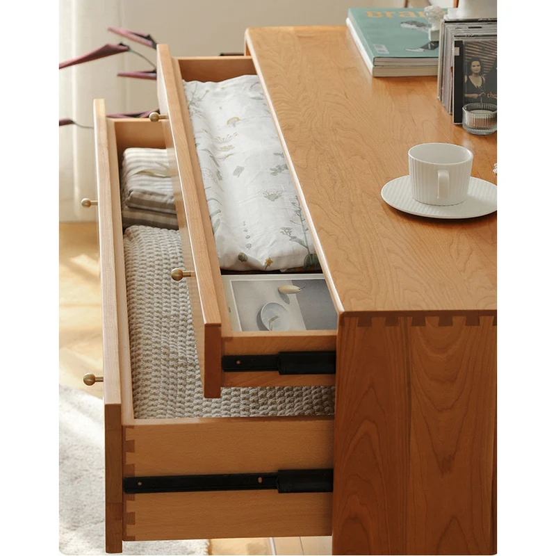 Fable MCM Solid Cherry Wood 5 Drawers Dresser