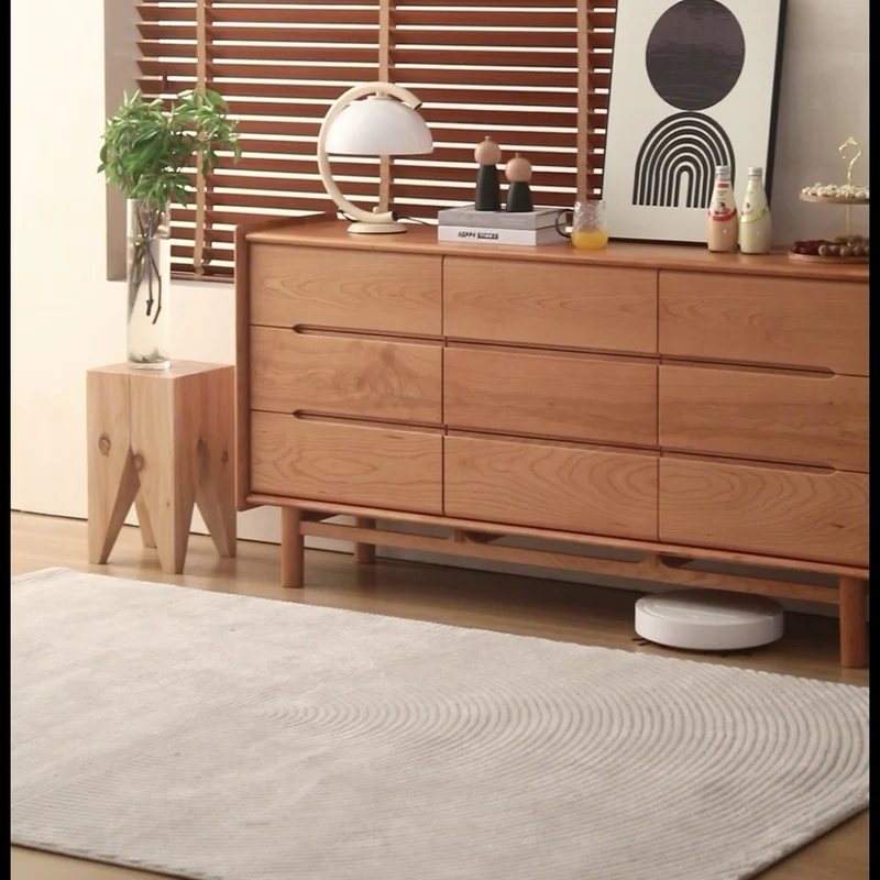 Vintage Inspired 9-Drawer Cherry Wood Dresser