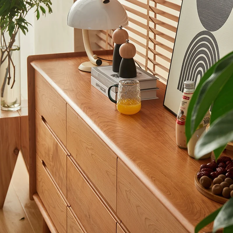 Vintage Inspired 9-Drawer Cherry Wood Dresser