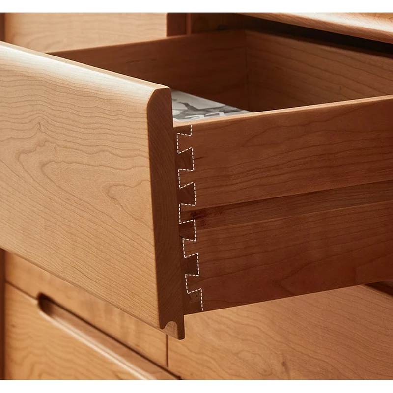 Vintage Inspired 9-Drawer Cherry Wood Dresser