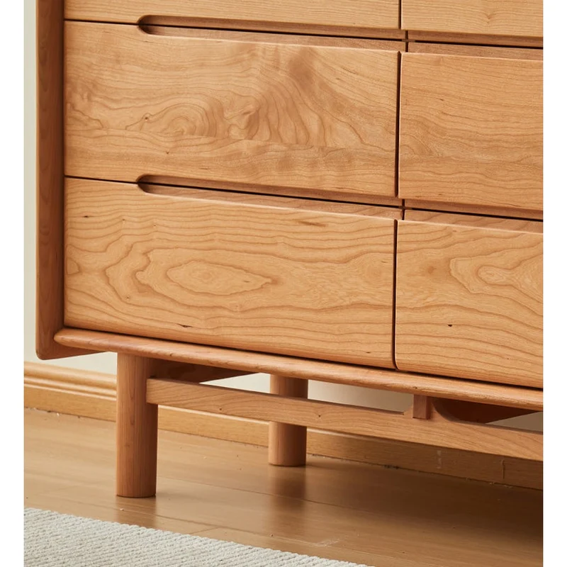 Vintage Inspired 9-Drawer Cherry Wood Dresser