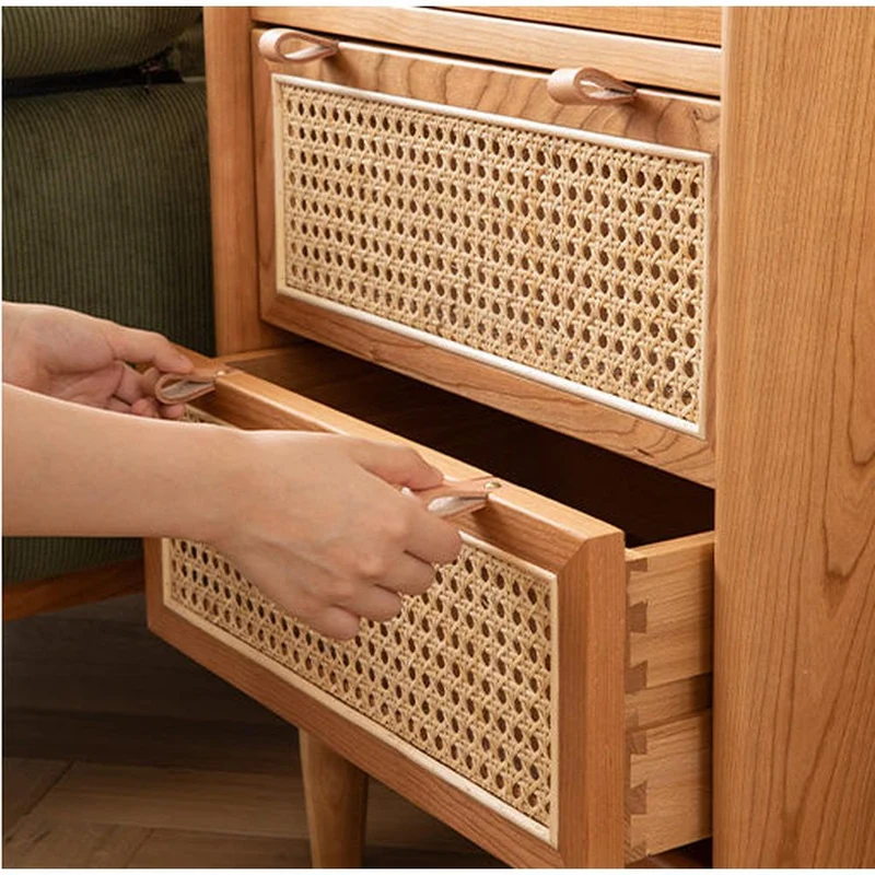 Tranquil Narrow Cherry Wood Bookcase