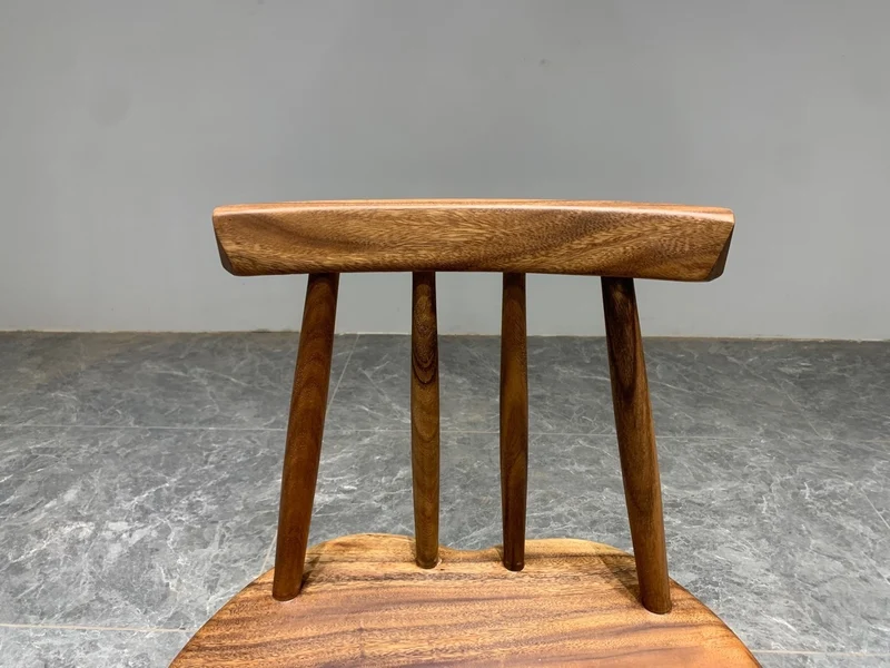 Random and Irregular Shape Solid Walnut Wood Back Chair
