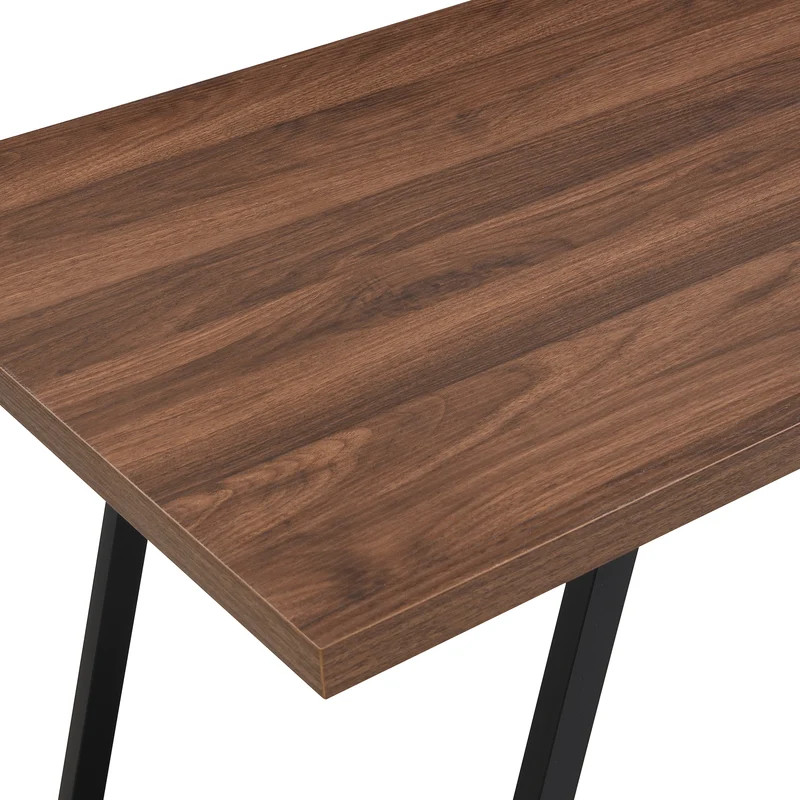 Bureau industriel en bois avec 3 tiroirs et rangements