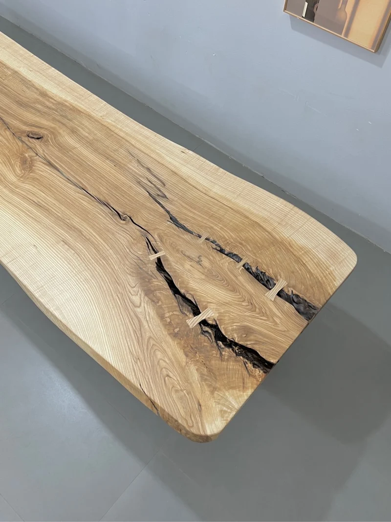 Mystic One Piece Live Edge Ash Wood Table