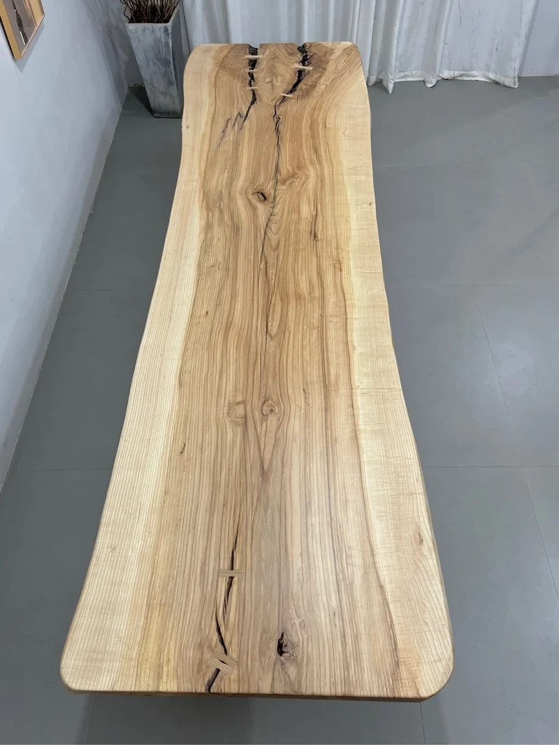 Mystic One Piece Live Edge Ash Wood Table