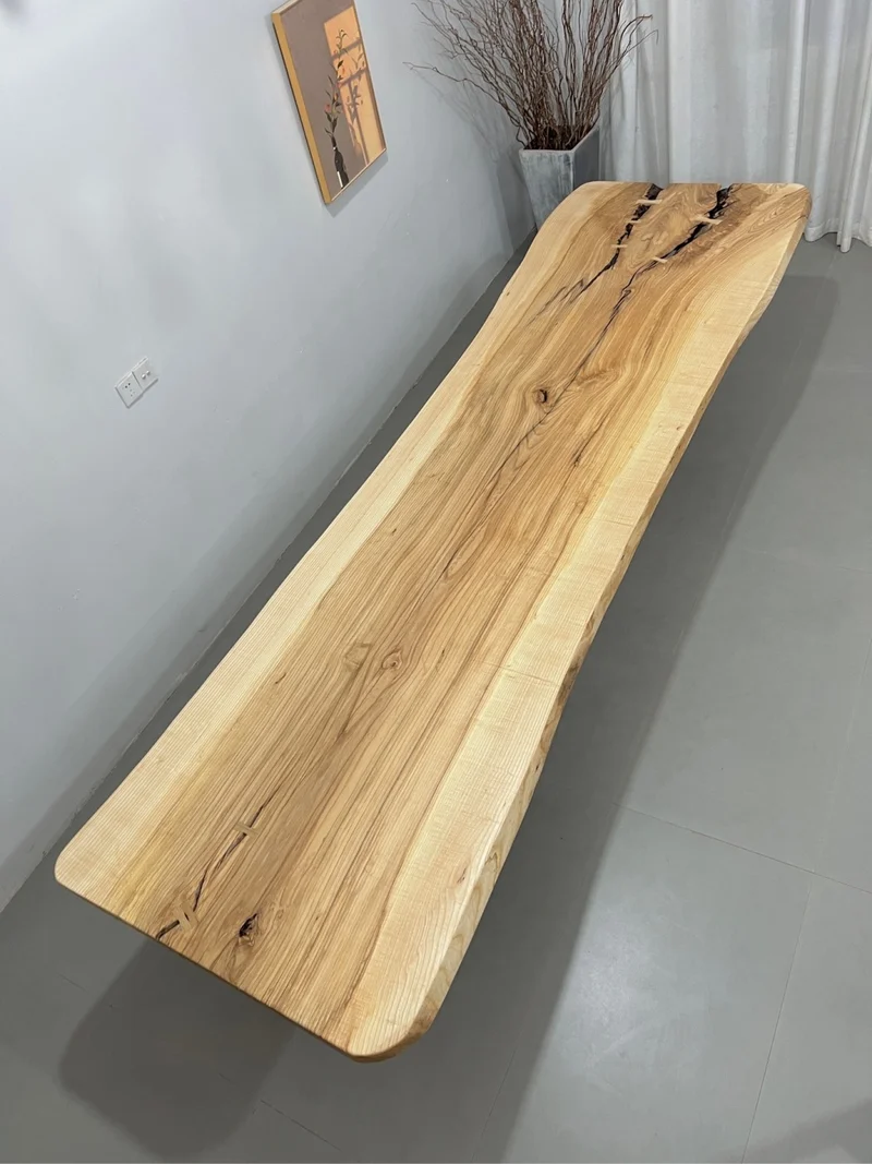 Mystic One Piece Live Edge Ash Wood Table
