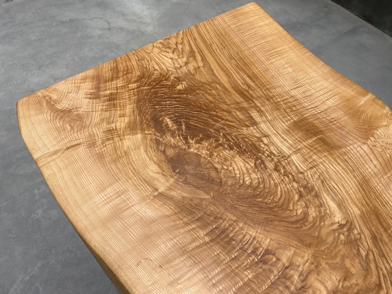 Celestial Ash Wood Slab Dining Table